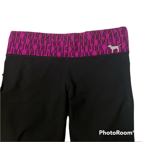Victorias Secret Pink Yoga Pants, Purple Waistband With Logo Size Small - Picture 3 of 5